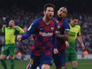 Lionel Messi dan Arturo Vidal Barcelona